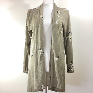 Fig and flower floral embroidered cardigan